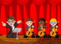 Classic symphony orchestra on stage Royalty Free Stock Photo