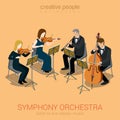 Classic symphony orchestra string quartet Royalty Free Stock Photo