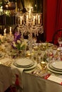 Christmas Classic Table Decoration, Dinner Event, Elegant Style Royalty Free Stock Photo