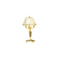 Classic table lamp, watercolor illustration