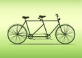 Classic tandem bicycle illustration. ride together on tandem, vector.