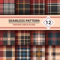 Classic tartan, Merry Christmas seamless patterns