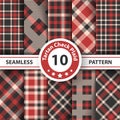 Classic tartan, Picnic tablecloth, Gingham, Buffalo, Lamberjack, Merry Christmas check plaid seamless patterns. Royalty Free Stock Photo