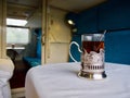 Classic tea in Russian train