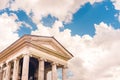 Classic temple with sky and clouds background for copy space Royalty Free Stock Photo