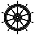 Old Sailing Ship Wheel Isolated Vector Illustration Royalty Free Stock Photo