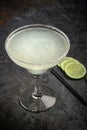 Classic tequila Margarita cocktail in a glass decorated with salt Royalty Free Stock Photo