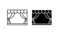 Classic theater stage with curtain icon for websites