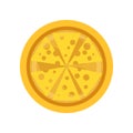 Classic thin crust pizza with slices of delicious cheese. Traditional Italian food. flat vector design for