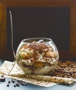 Classic tiramisu in glass toning