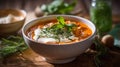 Classic Tomato Soup with Cream and Basil Royalty Free Stock Photo