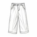 Classic Tonal Range Pants: Simple Line Art On White Background