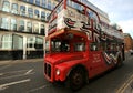 The Classic Tour bus is a red vintage double decker bus tour and sightseeing Royalty Free Stock Photo