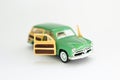 Classic toy car on a white background Royalty Free Stock Photo