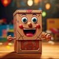 a classic toy jack in the box popping out with a dynamic motio Royalty Free Stock Photo