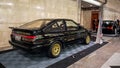 Classic Toyota Corolla sprinter Trueno AE86 black edition in Indonesia Modification Expo 2023