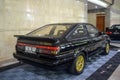 Classic Toyota Corolla sprinter Trueno AE86 black edition in Indonesia Modification Expo 2023