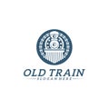 Classic train logo concept, Locomotive logo design vector template, Creative design, icon symbol Royalty Free Stock Photo