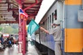 Classic train is the transportation on railway in thailand