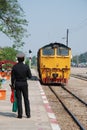 Classic train is the transportation on railway in thailand