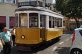Classic public transportation tram in Lisbon, Portugal Royalty Free Stock Photo
