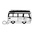 Classic travel van icon design