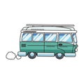 Classic travel van icon design