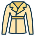 Classic trench coat Isolated Vector Icon that can be easily modified or edit