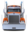 Classic truck Kenworth W900 in orange. Royalty Free Stock Photo