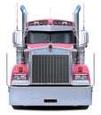 Classic truck Kenworth W900 in pink. Royalty Free Stock Photo