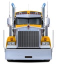 Classic truck Kenworth W900 in yellow. Royalty Free Stock Photo