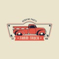 Classic Truck Logo Badge Concept Vector Royalty Free Stock Photo