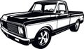 Classic Truck, Muscle car, Classic car, Stencil, Silhouette, Vector Clip Art - Truck 4x4 Off Road - Offroad car for Royalty Free Stock Photo