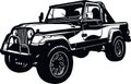 Classic Truck, Muscle car, Classic car, Stencil, Silhouette, Vector Clip Art - Truck 4x4 Off Road - Offroad car for Royalty Free Stock Photo