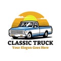 Classic truck restoration emblem logo design. Best for classic truck restoration related logo