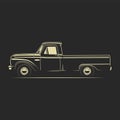 pickup truck classic outline illustration