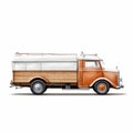 Classic Truck With White And Orange Canvas Cover