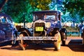 Classic trucks and cars around the plaza in Santa Fe New Mexico leading up to Zozobra Royalty Free Stock Photo