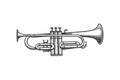 Classic trumpet monochrome. Vector illustration design