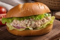 classic tuna salad sandwich on crusty roll Royalty Free Stock Photo