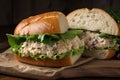 classic tuna salad sandwich on crusty roll