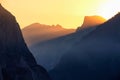 Classic Tunnel View of scenic Yosemite Valley with famous El Capitan and Half Dome, Yosemite National Park, California, USA Royalty Free Stock Photo