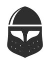 Helmet of knight or medieval warriors, vector