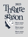 Classic typography text for theater poster with masks.