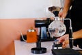 vacuum syphon coffee maker. alternative brewing method