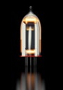 Classic vacuum tube on dark background