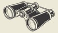 Classic Binoculars, Exploration and Observation Tool, vector design Generative AI Royalty Free Stock Photo