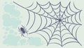 Spooky Spider on Intricate Spiderweb Corner Design, vector design Generative AI Royalty Free Stock Photo