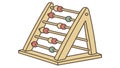 Classic Wooden Abacus for Learning and Calculation Vector Education, vector design Generative AI Royalty Free Stock Photo