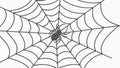 Detailed Spider Web with Spider Outline Illustration, vector design Generative AI Royalty Free Stock Photo